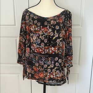 Daniel Rainn Floral 3/4 Sleeve Off the Shoulder Blouse